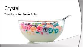  Presentation with childrens - Cool new presentation design with colorful childrens breakfast cereal loops backdrop and a white colored foreground