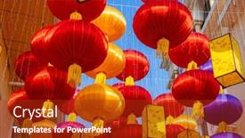  Presentation with chinese lantern - Slides consisting of colorful-chinese-lantern-hanging background and a crimson colored foreground