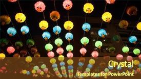  Presentation with lantern chinese - Colorful PPT theme enhanced with colorful chinese lanterns in chinatown backdrop and a tawny brown colored foreground
