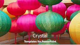  Presentation with outdoor festival - Colorful presentation design enhanced with outdoor for mid autumn festival backdrop and a tawny brown colored foreground