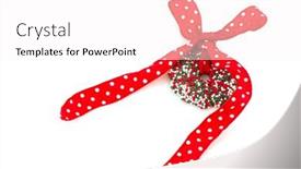  Presentation with christmas chocolate - PPT theme with colorful-chocolate-christmas-wreath background and a white colored foreground