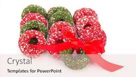  Presentation with christmas chocolate - PPT layouts having colorful-chocolate-christmas-wreaths-isolated background and a lemonade colored foreground