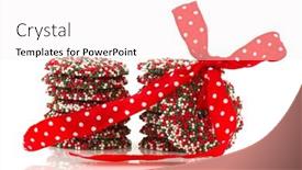  Presentation with christmas chocolate - PPT layouts enhanced with colorful-chocolate-christmas-wreaths background and a sky blue colored foreground