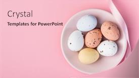  Presentation with sweet candy - Presentation design consisting of colorful-chocolate-easter-eggs-sweet background and a lemonade colored foreground