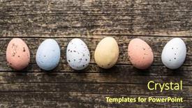  Presentation with sweet candy - Beautiful slide deck featuring colorful-chocolate-easter-eggs-sweet backdrop and a tawny brown colored foreground