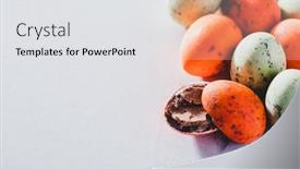  Presentation with sweet candy - Slides having colorful chocolate eggs on a light background sweet candy easter traditions copyspace background and a white colored foreground