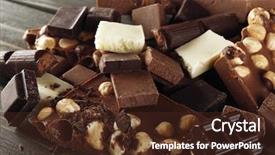  Presentation with chocolate - Slide set with colorful chocolates - set of chocolate with hazelnut background and a tawny brown colored foreground