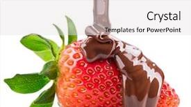  Presentation with chocolate strawberry - Presentation design with colorful chocolates - strawberry in chocolate isolated background and a light gray colored foreground