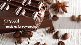  Presentation with coffee chocolate - Presentation theme with colorful chocolates - stuffed chocolate with coffee beans background and a tawny brown colored foreground
