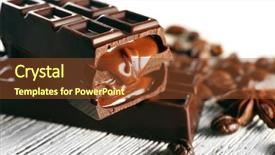  Presentation with coffee chocolate - PPT theme featuring colorful chocolates - stuffed chocolate with coffee beans background and a tawny brown colored foreground