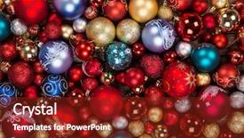  Presentation with christmas balls disco ball - Colorful theme enhanced with colorful christmas balls abstract background backdrop and a tawny brown colored foreground