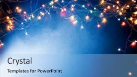  Presentation with christmas lights - Theme with colorful christmas lights background background and a light blue colored foreground