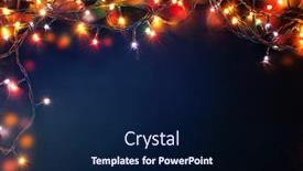  Presentation with christmas lights - Theme enhanced with colorful christmas lights background background and a navy blue colored foreground
