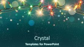  Presentation with christmas lights - PPT theme having colorful christmas lights holiday background background and a ocean colored foreground