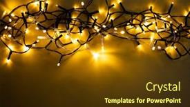  Presentation with lights - PPT theme enhanced with colorful-christmas-lights-holiday-background background and a tawny brown colored foreground