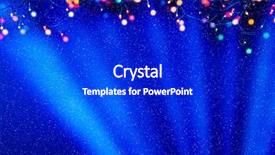  Presentation with glowing light bulb light bulb - Beautiful slide deck featuring colorful christmas lights on blue backdrop and a dark gray colored foreground
