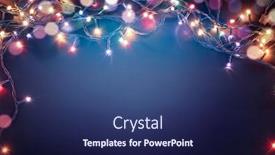 Presentation with blue lights - Slides enhanced with colorful christmas lights on blue background and a navy blue colored foreground