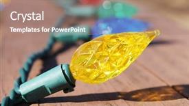  Presentation with christmas lights - PPT theme consisting of colorful christmas lights background and a coral colored foreground