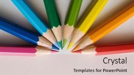  Presentation with color bubbles - Beautiful presentation theme featuring colorful circle objects preschool preschool - color pencils backdrop and a  colored foreground