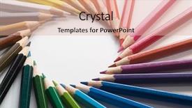  Presentation with color pencils - Theme enhanced with colorful circle objects preschool preschool - color pencils background and a lemonade colored foreground