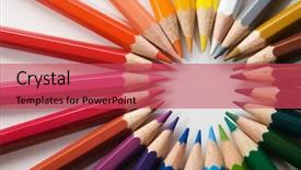  Presentation with color pencils - Colorful theme enhanced with colorful circle objects preschool preschool - color pencils backdrop and a red colored foreground