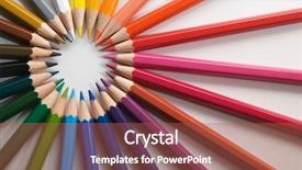  Presentation with color coklat susu - Slides consisting of colorful circle objects preschool preschool - color pencils background and a red colored foreground