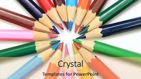  Presentation with colored shining - Amazing slide deck having colorful circle objects preschool preschool - colored pencils together backdrop and a coral colored foreground