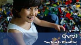 Presentation with conrete blocks - Amazing PPT theme having colorful circle objects preschool preschool - kid playing with construction blocks backdrop and a  colored foreground
