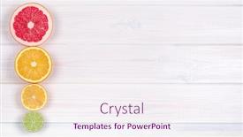  Presentation with citrus - Presentation enhanced with colorful-citrus-fruits-on-white background and a sky blue colored foreground