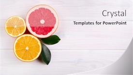  Presentation with citrus - Beautiful presentation featuring colorful-citrus-fruits-on-white backdrop and a sky blue colored foreground