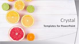  Presentation with citrus - Presentation theme with colorful-citrus-fruits-on-white background and a white colored foreground