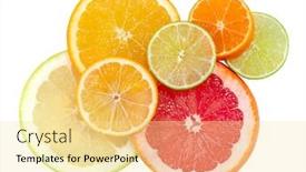 Presentation with citrus - Presentation design with colorful-citrus-slices-isolated background and a blonde colored foreground