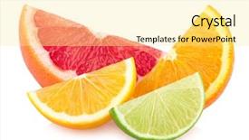  Presentation with citrus - Audience pleasing presentation design consisting of colorful citrus slices backdrop and a blonde colored foreground