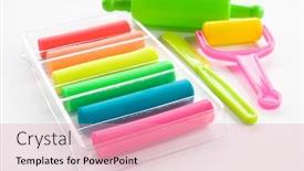  Presentation with clay - Slide set consisting of colorful clay for children background and a lemonade colored foreground