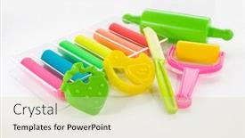  Presentation with clay - Slide set enhanced with colorful clay for children background and a soft green colored foreground