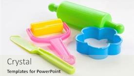  Presentation with clay - Slide set with colorful-clay-for-children background and a soft green colored foreground