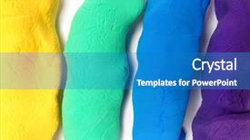  Presentation with clay - Presentation theme with colorful-clay-rainbow background and a teal colored foreground