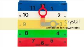  Presentation with clock - Cool new presentation theme with educa o infantil - colorful clock from blocs backdrop and a yellow colored foreground