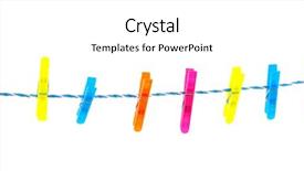  Presentation with laundry - Audience pleasing PPT theme consisting of colorful clothes pins backdrop and a  colored foreground