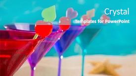  Presentation with turquoise beach - Audience pleasing presentation design consisting of tropical sand beach of turquoise backdrop and a teal colored foreground