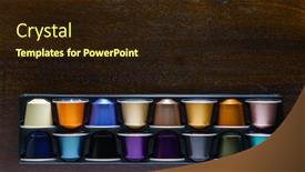  Presentation with capsules - Colorful slides enhanced with colorful-coffee-capsules backdrop and a wine colored foreground