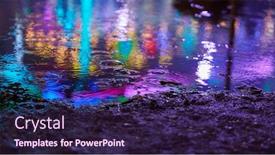  Presentation with colored - Presentation consisting of colorful-colored-reflections-in-puddle background and a wine colored foreground