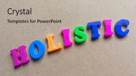  Presentation with plastic - Beautiful PPT theme featuring colorful comprehensive word backdrop and a light gray colored foreground