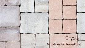  Presentation with concrete pavement - Slide deck with colorful-concrete-blocks-for-wall background and a  colored foreground