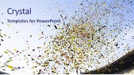  Presentation with stadium - PPT layouts consisting of colorful confetti on a stadium background and a sky blue colored foreground