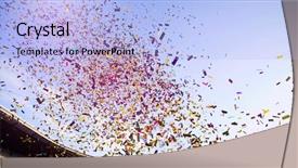  Presentation with confetti - Amazing PPT layouts having soccer templates - colorful confetti over blue sky backdrop and a light blue colored foreground