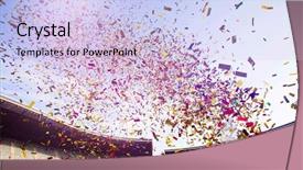  Presentation with law blue sky scales - Colorful slide deck enhanced with soccer templates - colorful confetti over blue sky backdrop and a sky blue colored foreground