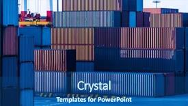  Presentation with port - Slide deck featuring colorful containers at port china background and a ocean colored foreground