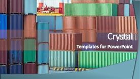  Presentation with container port - Amazing theme having colorful containers at port china backdrop and a coral colored foreground