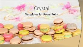  Presentation with cream - Presentation theme featuring colorful-cookies-with-cream background and a sky blue colored foreground